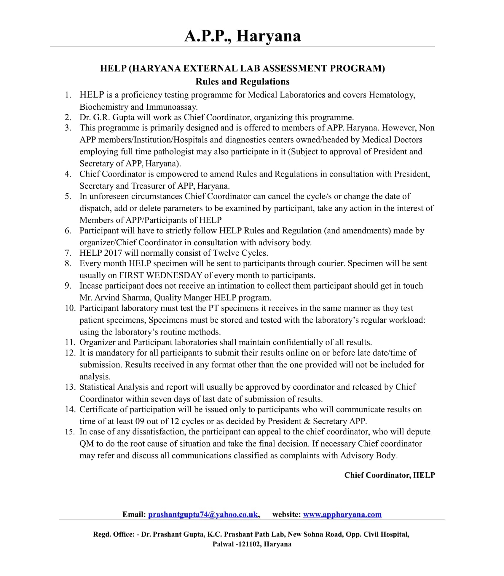 Rules and Regulations